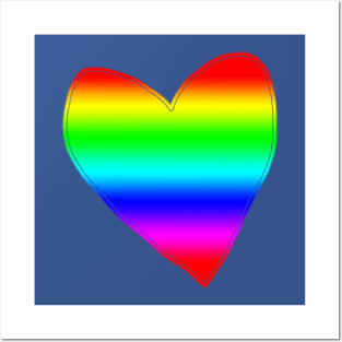 Linear Spectrum Rainbow Love Heart Posters and Art